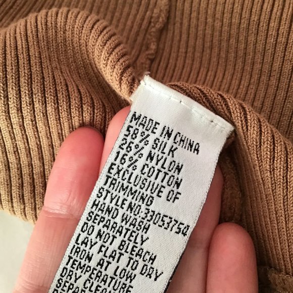 Brown silk ruffle trim double zipper top - Picture 6 of 7